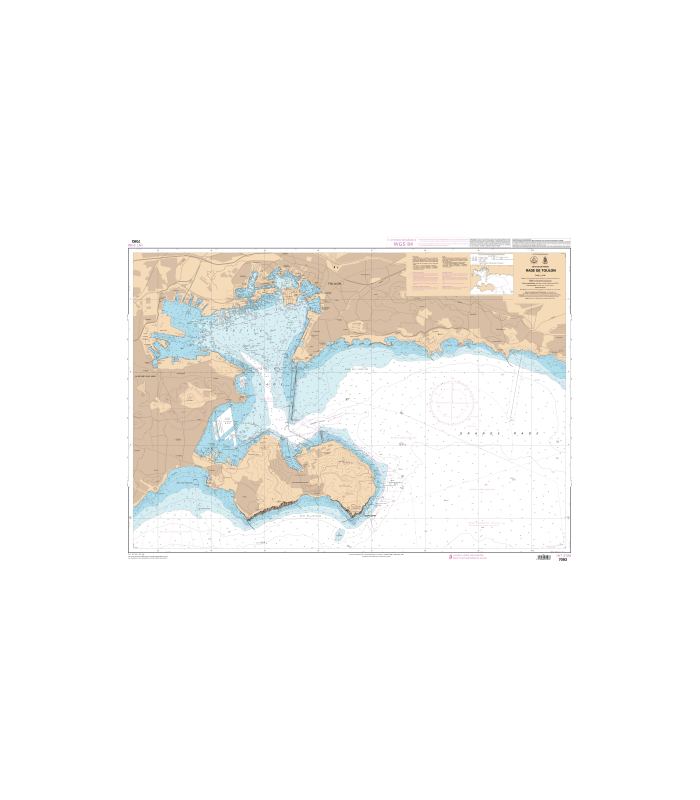 Carte marine Shom 7093 L Rade de Toulon Carte marine Shom papie...