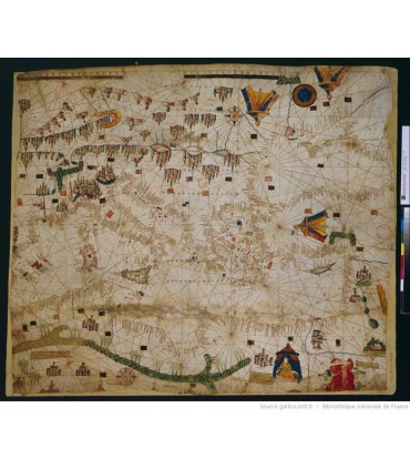 Carte-marine--de-la-mer-Méditerranée-et-de-la-mer-Noire