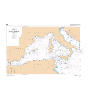 6757 - Du Détroit de Gibraltar au Canal de Sicile - carte marine Shom papier