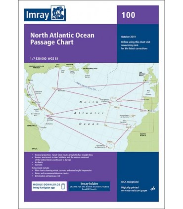 Chart 100 - North Atlantic Ocean Passage Chart - carte marine papie