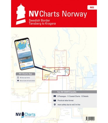 Nv Charts NO2 Norge Oslofjord Sør - Svenska Grensen til Kragerø - Carte marine