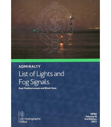 NP86 Admiralty List of Lights and Fog Signals Vol N East Mediterranean and Black Sea