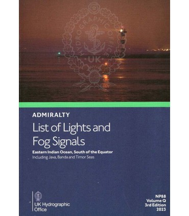 NP88 Vol Q Admiralty List of Lights and Fog Signals E Indian Ocean, S of Equator