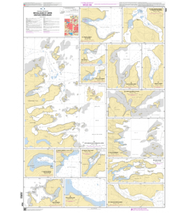 7828 - Mouillages et abris des Îles Kerguelen - Carte marine Shom papier