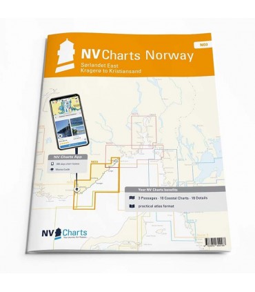 NV Charts Norway NO3 - Sørlandet East - Kragerø to Kristiansand - Carte marine