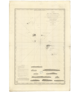 Carte n°962 - Mendana, Nou-Ka-Hiva, Iles Marquises, carte ancienne Shom